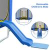 Merax 7ft Kids Trampoline with Slide,Enclosure Net and Ladder, Climb n Slide Small Toddler Trampoline Indoor Outdoor for Kids Blue view 2