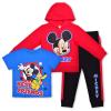 Disney Mickey Mouse Boys Zip Up Hoodie, T-Shirt and Pants Set for Toddlers and Little Kids view 1