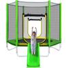 Merax 7ft Kids Trampoline with Slide,Enclosure Net and Ladder, Climb n Slide Small Toddler Trampoline Indoor Outdoor for Kids Green view 1