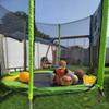 Merax 7ft Kids Trampoline with Slide,Enclosure Net and Ladder, Climb n Slide Small Toddler Trampoline Indoor Outdoor for Kids Green view 2