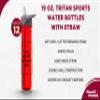DISCOUNT PROMOS Custom Tritan Sports Bottles with Straw 19 oz. Set of 12, Personalized Bulk Pack - Great for Gym, Hiking, Cycling, Camping, Backpacking, School - Red view 3