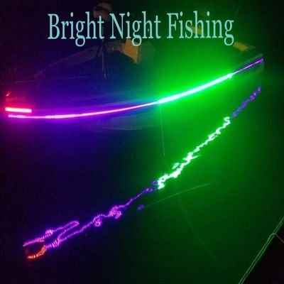 Bright Night Fishing 20 Foot UV & Green LED Strip, Black Fishing Light, Fluorescent, Florescent, Ultraviolet Boat bass Fishing 12v dc Priority Shipping Pontoon Kayak John Boat Florescent line Glow