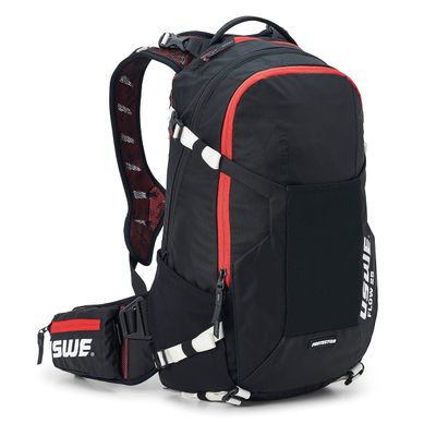 USWE Flow 16L - Backpack with Back Protector, for Bike, Mountainbike, MTB and E-MTB, Black