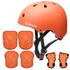 CELOID Kids Helmet Pad Set,Adjustable Kids Skateboard Bike Helmet Knee & Elbow Pads Wrist Guards 5-8 Years Kid Protective Gear Set for Girls Boys Bicycle Bike Roller Skating Scooter Rollerblade Sport view 1