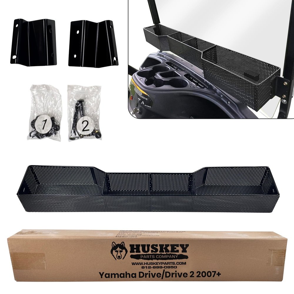 Huskey Golf Cart Baskets Front,One Piece Design Golf Cart Storage Baskets Compatible with Yamaha G29 Drive, Drive 2 2007-Current Models, Sturdy and Larger Compartments.