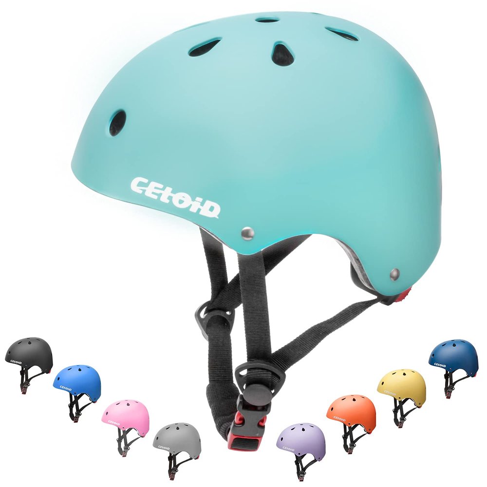 CELOID Kids Bike Helmet,Youth Skateboard Helmets for Ages 10-14-16 Years Boys GirlsAdjustable Multi-Sport Bicycle Skateboarding Football Roller Skating Scooter Rollerblade Balance Bike Helmet,L-Blue