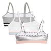 Fruit of The Loom Girls' 3 Pack Spaghetti Strap Sports Bra, Grey Stripe/Grey/White, 38 view 2