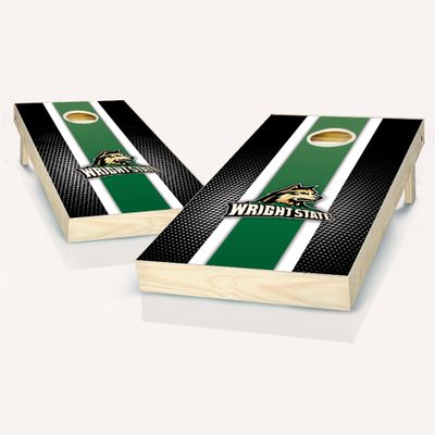 Wright State Stripe Cornhole Set - Include Case + Hole + Edge + Score