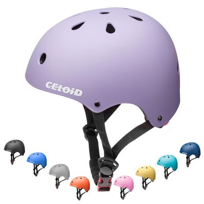 CELOID Kids Bike Helmet,Youth Skateboard Helmets for Ages 8-10-14 Years Boys GirlsAdjustable Multi-Sport Bicycle Skateboarding Football Roller Skating Scooter Rollerblade Balance Bike Helmet,Violet