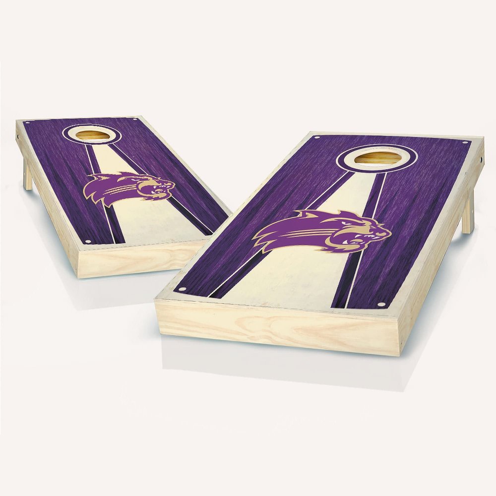 Western Carolina Stained Pyramid Cornhole Set - Include Case + Hole Lights + Score