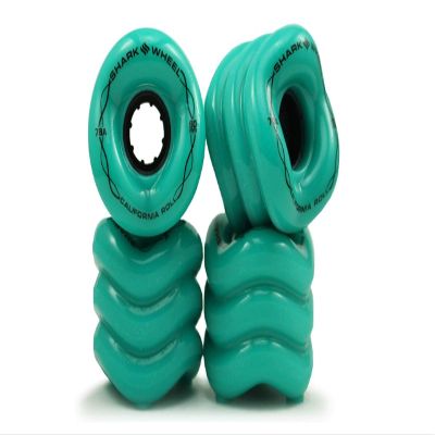 Shark Wheel 60 mm 78a, Skateboard Cruising Wheels, California Roll, Turquoise, Set of 4 Wheels