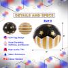 Barocity Golden US Flag Soccer Ball - Official Match Ball with Gold Stars Artwork, Durable Sport Boys and Girls Gold Soccer Ball for Indoor, Outdoor - Size 5 view 2