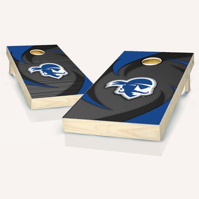Skip's Garage Seton Hall Swoosh Cornhole Set - Include Case + Edge Lights + Score