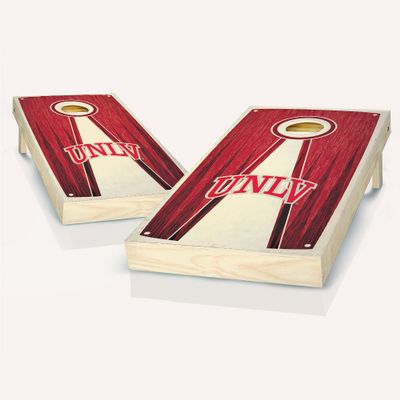 UNLV Stained Pyramid Cornhole Set - Include Case + Hole Lights + Score