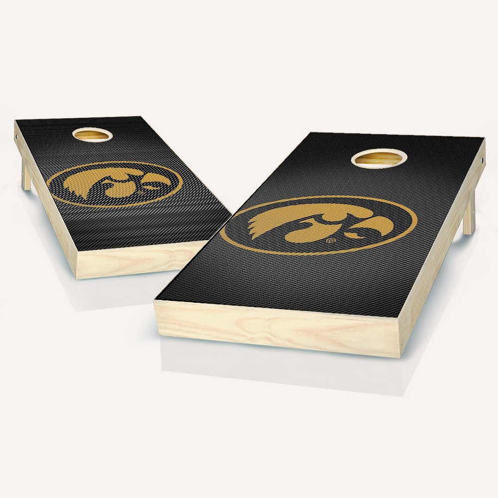 Skip's Garage Iowa Hawk Slanted Cornhole Set - Include Case + Hole Lights + Score