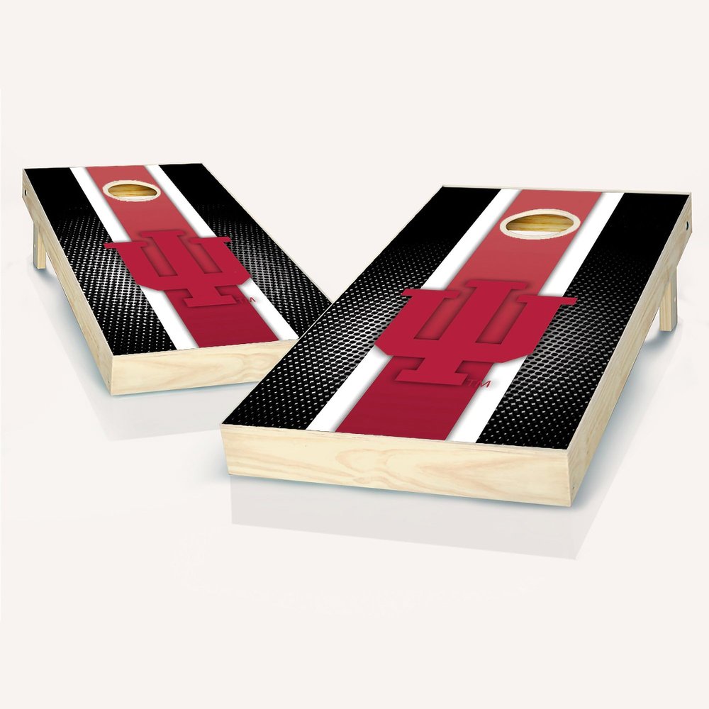 Indiana Stripe Cornhole Set - Include Team Logo Carry Case