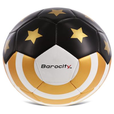Barocity Gold USA Flag Soccer Ball - Premium Official Match Ball with Cool Stripes and Stars Pattern, Durable Adult and Kids Soccer Ball for Indoor, Outdoor, Training, Practice, Play, Games - Size 4