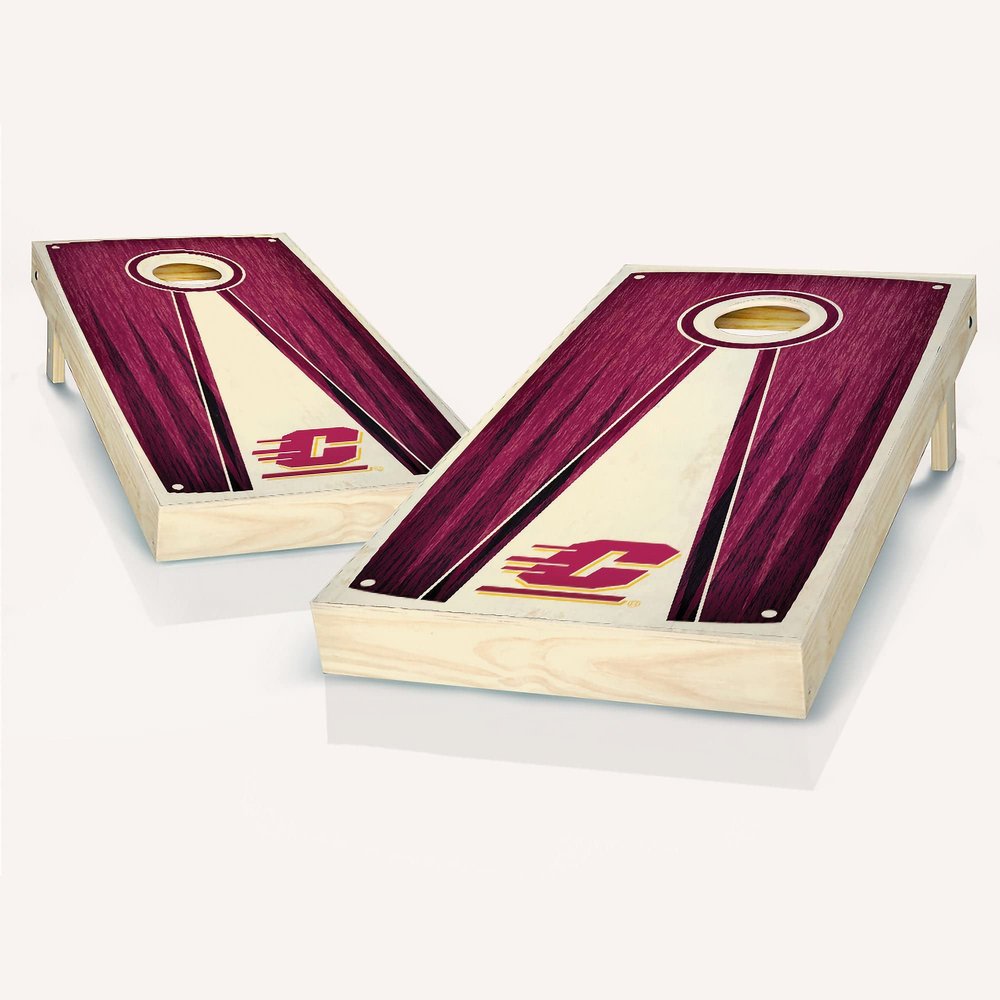 Skip's Garage Central Michigan Pyramid Cornhole Set - NO Accessories