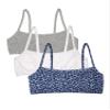 Fruit of The Loom Girls' 3 Pack Spaghetti Strap Sports Bra, Multi Leo/White/Grey Heather, 28 view 1