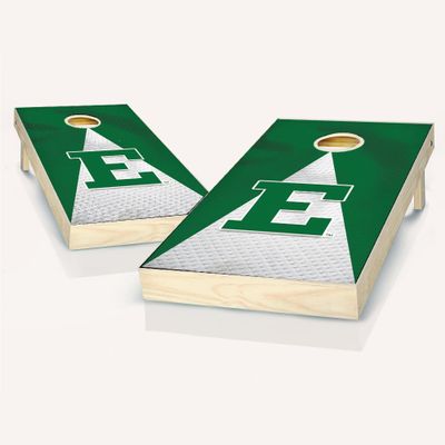 Skip's Garage Eastern Michigan Jersey Cornhole Set - Include Hole Lights + Score Tower