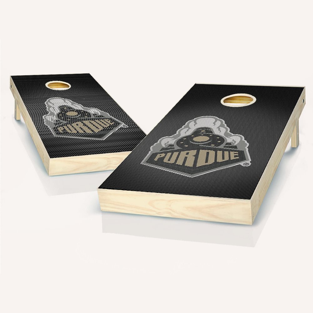 Skip's Garage Purdue Themed Slanted Cornhole Set - Include Case + Score Tower
