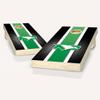 North Dakota Stripe Cornhole Set - Include Case + Hole + Edge Lights view 1