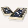 BYU Themed Stained Striped Cornhole Set - Include Case + Hole + Edge Lights view 1