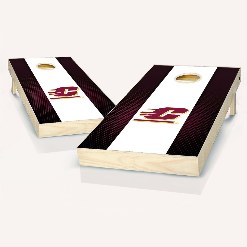 Central Michigan Striped Cornhole Set - NO Accessories