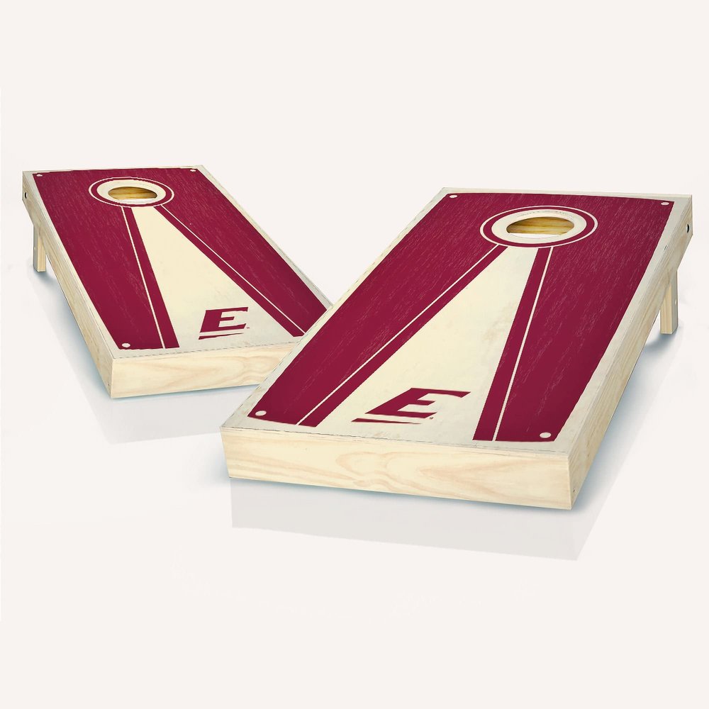 Eastern Kentucky Stained Pyramid Cornhole Set - Include Case + Edge Lights + Score