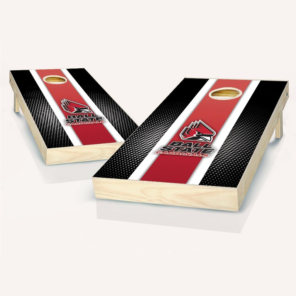 Ball State Themed Striped Cornhole Set - NO Accessories