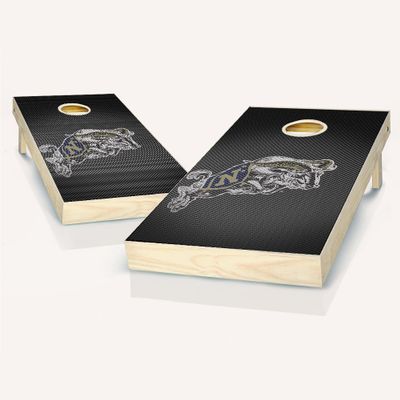 Skip's Garage Navy Slanted Cornhole Set - Include Hole + Edge Lights + Score