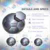 Barocity Soccer Ball - Premium Official Match Ball with Cool Reflective Rainbow Hex Pattern, Durable Adult and Kids Soccer Ball for Indoor, Outdoor, Training, Practice, Play and Games - Silver Size 4 view 2