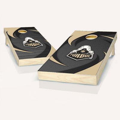 Skip's Garage Purdue Themed Swoosh Cornhole Set - Include Score Tower