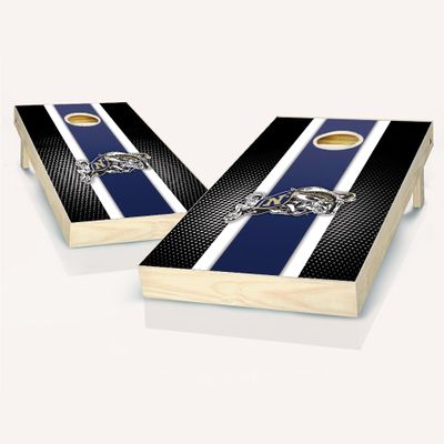 Navy Striped Cornhole Set - Include Board Hole Lights