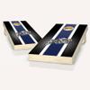 Navy Striped Cornhole Set - Include Board Hole Lights view 1