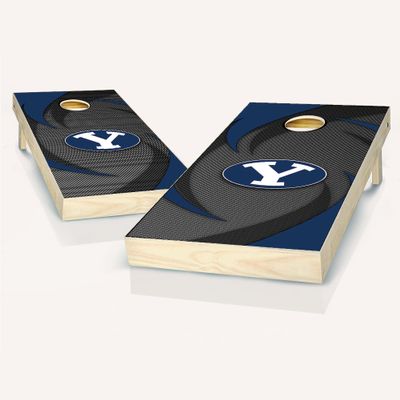 Skip's Garage BYU Themed Swoosh Cornhole Set - Include Hole + Edge Lights + Score