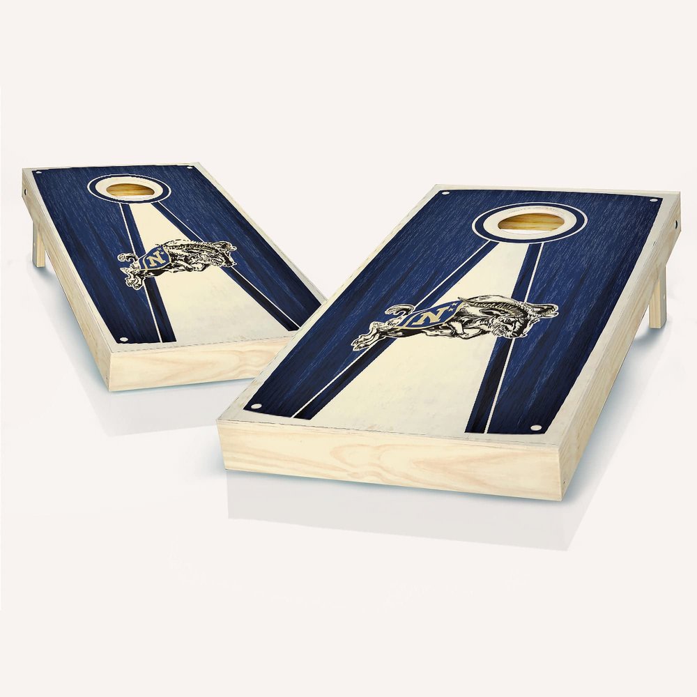 Skip's Garage Navy Pyramid Cornhole Set - Include Board Edge Lights