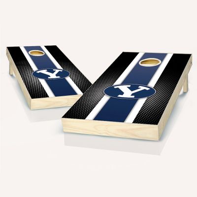 BYU Themed Striped Cornhole Set - Include Team Logo Carry Case