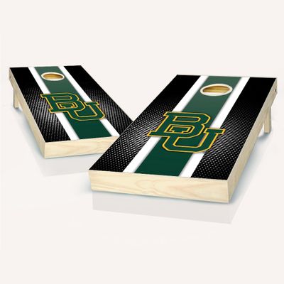 Baylor Themed Striped Cornhole Set - Include Team Logo Carry Case
