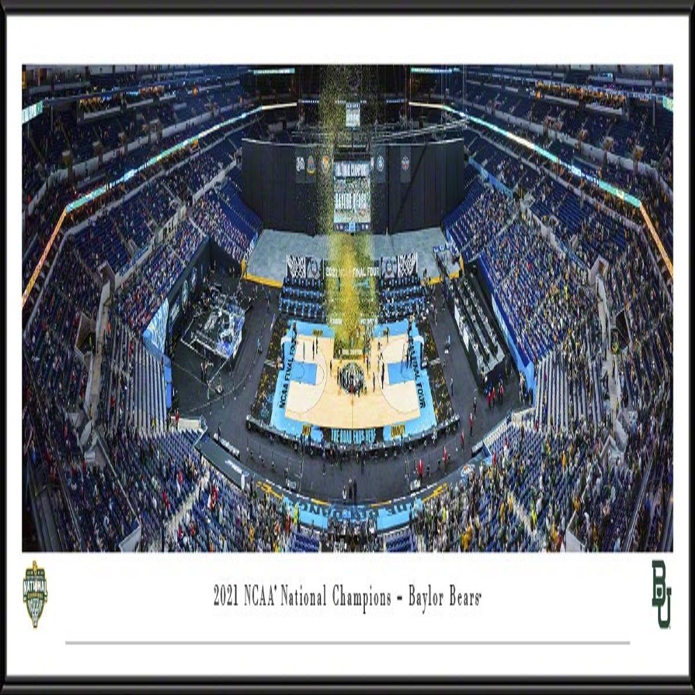Baylor Bears - 2021 NCAA Men's Basketball National Champions - 40.25x13.75-inch Standard Framed Print by Blakeway Panoramas