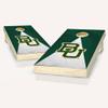 Skip's Garage Baylor Themed Jersey Cornhole Set - Include Case + Edge Lights view 1