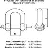 E-Rigging 1" Grade 304 Stainless D Shackle for Water Sports, Lifting Shackles, Rigging Hardware - Ideal for Sailboat Rigging, Mooring, Anchor Rodes, Industrial & Marine Use view 2