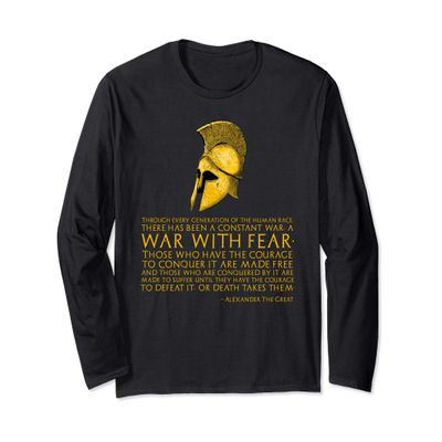 Alexander The Great Quote - War With Fear - Ancient Greek Long Sleeve T-Shirt