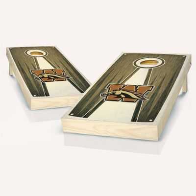Skip's Garage Western Michigan Pyramid Cornhole Set - Include Case + Edge Lights