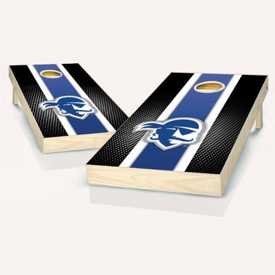 Seton Hall Stripe Cornhole Set - Include Case + Hole Lights + Score