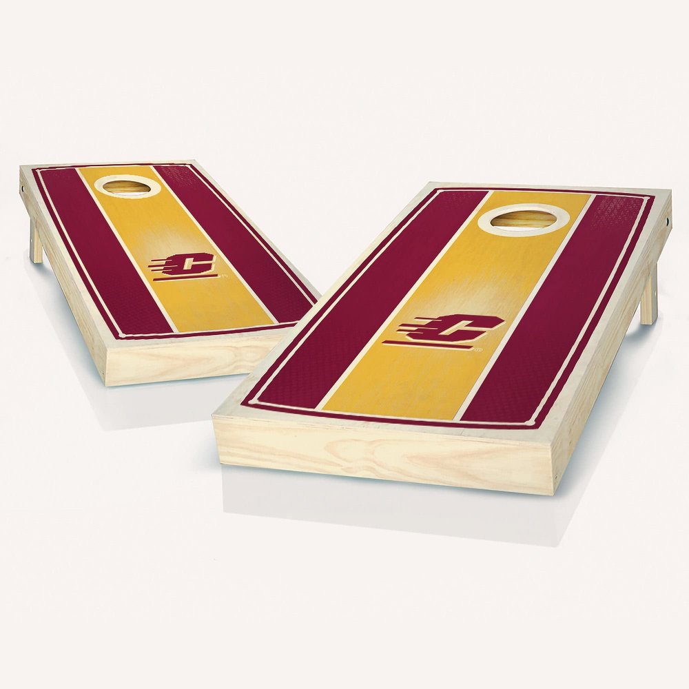 Central Michigan Stained Striped Cornhole Set - NO Accessories