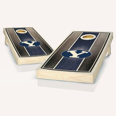 BYU Themed Stained Striped Cornhole Set - Include Case + Hole + Edge + Score