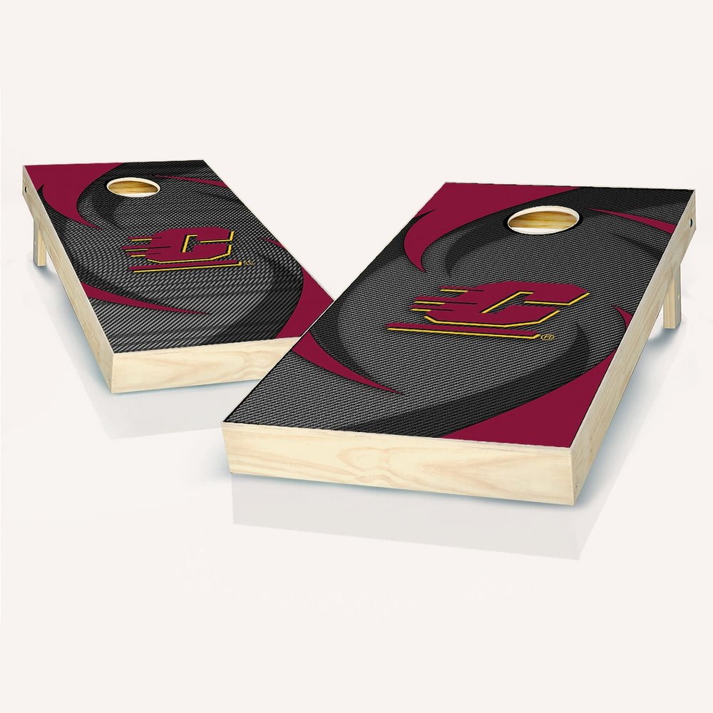 Skip's Garage Central Michigan Swoosh Cornhole Set - Include Team Logo Carry Case