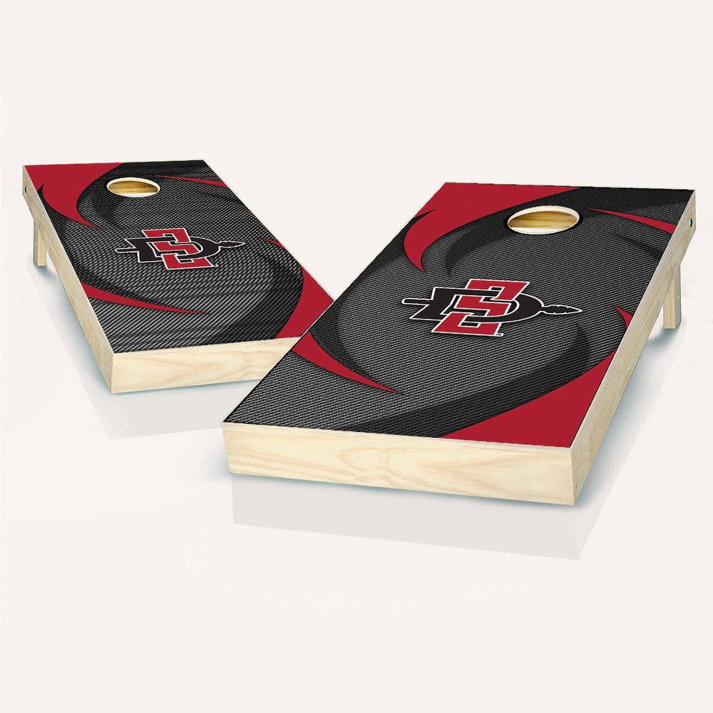 Skip's Garage San Diego State Swoosh Cornhole Set - Include Hole + Edge Lights + Score