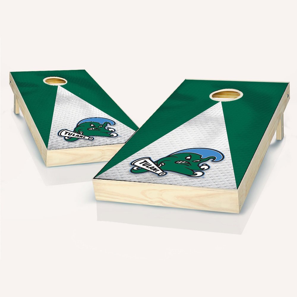 Skip's Garage Tulane Jersey Cornhole Set - Include Hole Lights + Score Tower